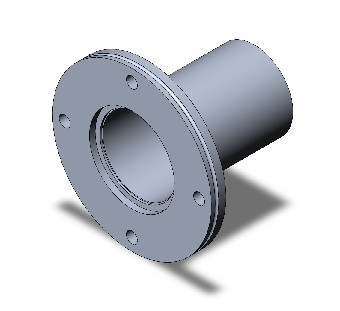 Flanged coupling hub in SolidWorks